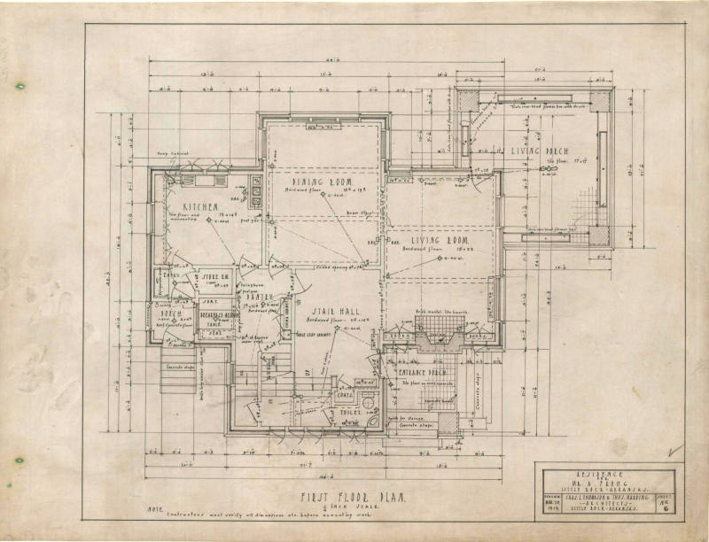 Drawing, Thompson Architectural - A. Froug, Little Rock