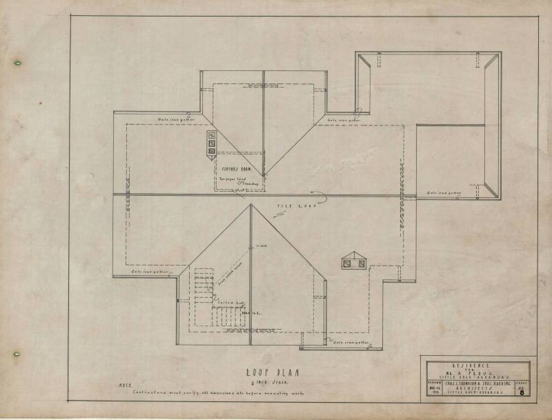 Drawing, Thompson Architectural - A. Froug, Little Rock