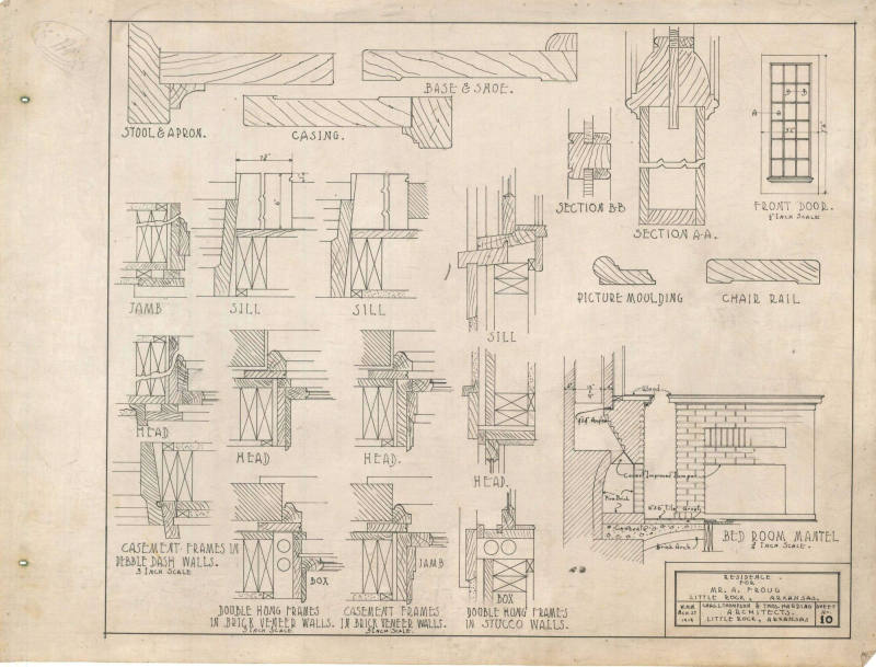 Drawing, Thompson Architectural - A. Froug, Little Rock