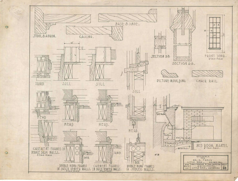 Drawing, Thompson Architectural - A. Froug, Little Rock