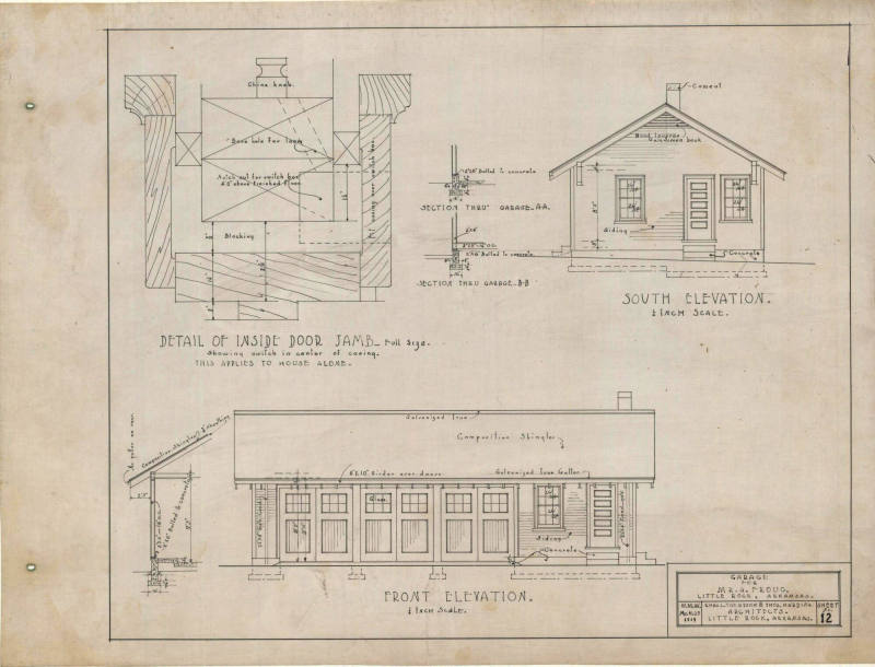 Drawing, Thompson Architectural - A. Froug, Little Rock