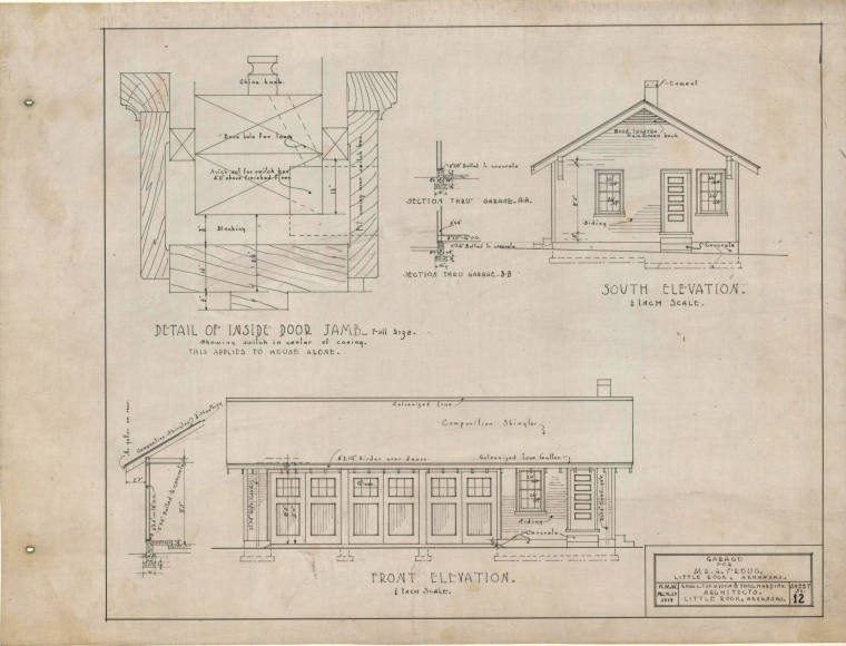 Drawing, Thompson Architectural - A. Froug, Little Rock