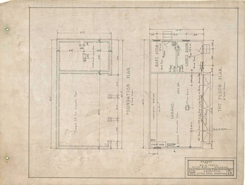 Drawing, Thompson Architectural - A. Froug, Little Rock