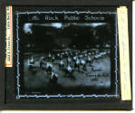 Glass negative of Little Rock High School students