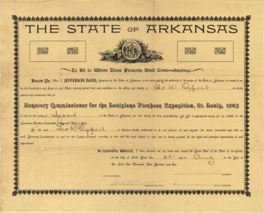 Certificate, Jeff Davis