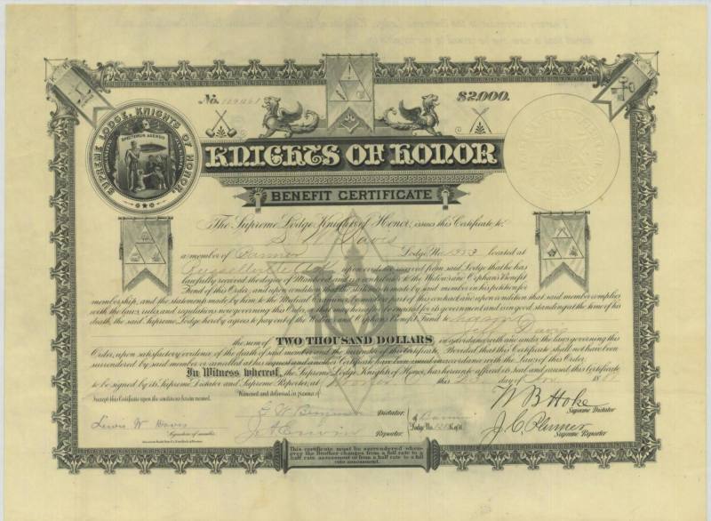 Certificate, Jeff Davis