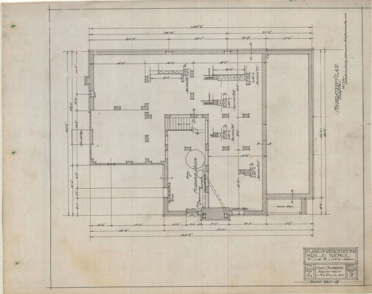 Drawing, Thompson Architectural - Mrs. Jo Nichol, Pine Bluff