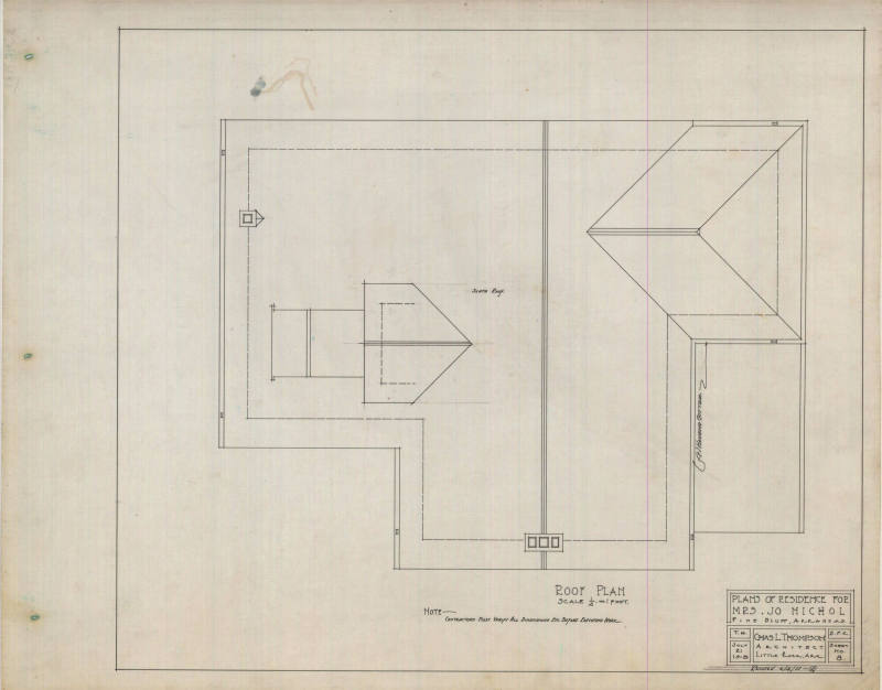 Drawing, Thompson Architectural - Mrs. Jo Nichol, Pine Bluff