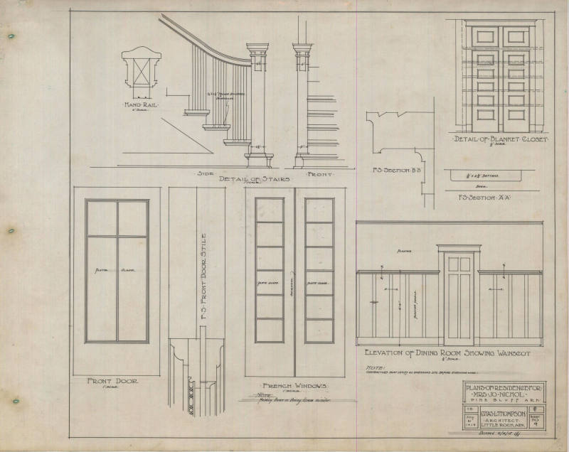 Drawing, Thompson Architectural - Mrs. Jo Nichol, Pine Bluff