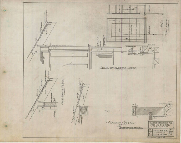 Drawing, Thompson Architectural - Mrs. Jo Nichol, Pine Bluff