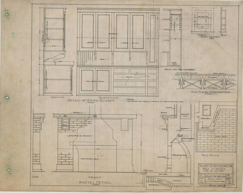 Drawing, Thompson Architectural - Mrs. Jo Nichol, Pine Bluff