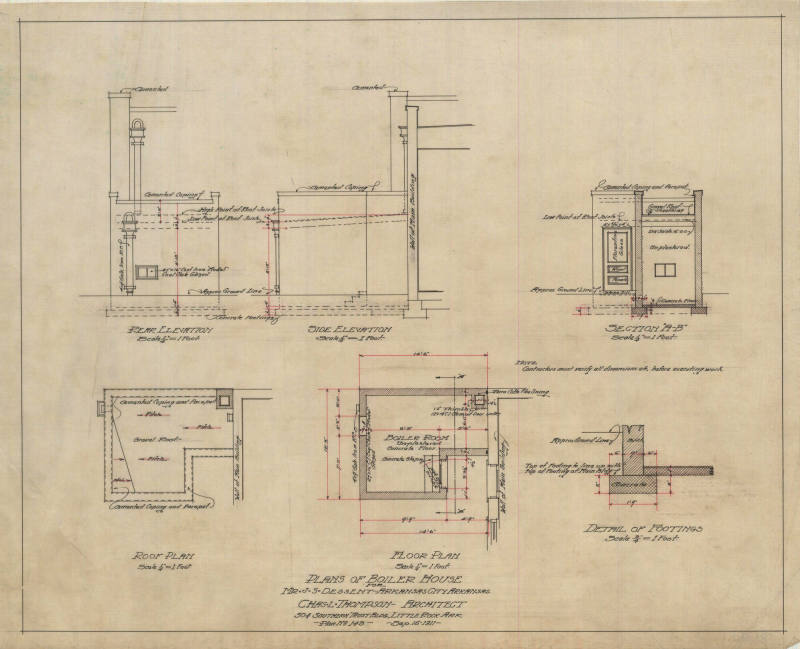 Drawing, Thompson Architectural - J.S. Dessent, Arkansas City