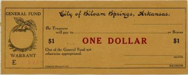 Scrip, Arkansas - Siloam Springs $1 note