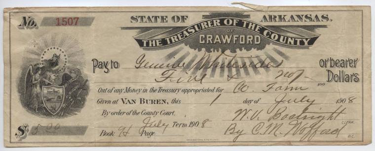 Scrip, Arkansas - Crawford County $5 note