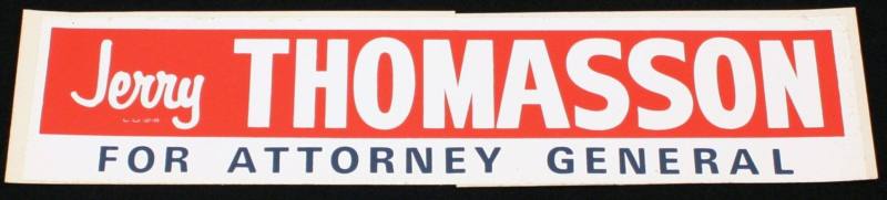 Bumper Sticker, Jerry Thomasson