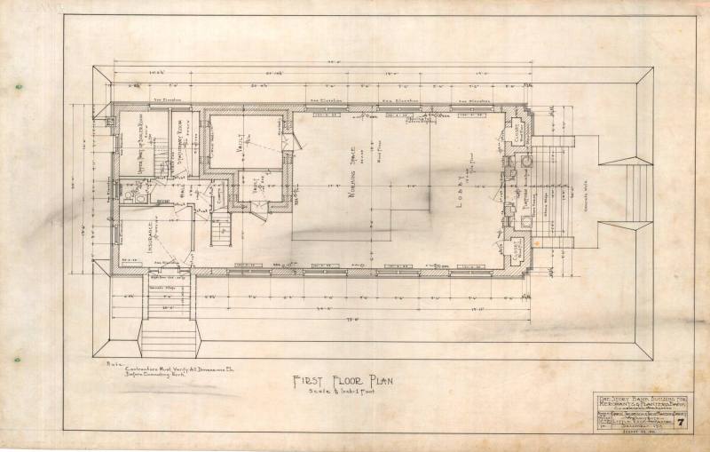 Drawing, Thompson Architectural - Merchants & Planter's Bank, Clarendon