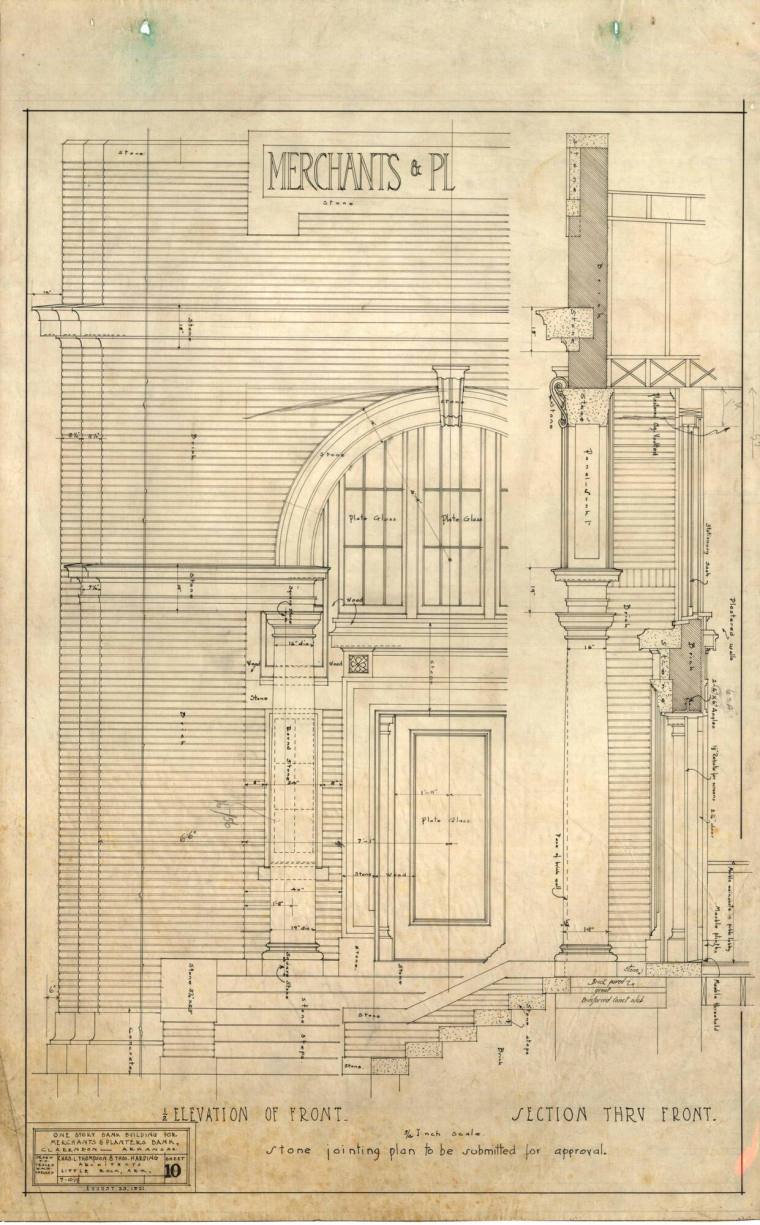 Drawing, Thompson Architectural - Merchants & Planter's Bank, Clarendon