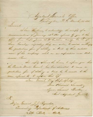 Letter, to General J.J. Reynolds from Samuel Breck