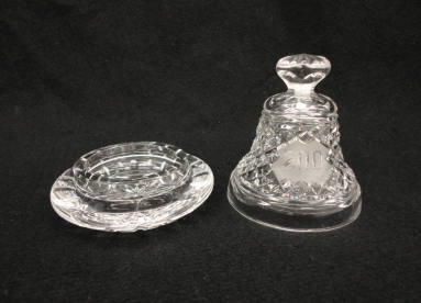 Bell and Ashtray, Cut glass