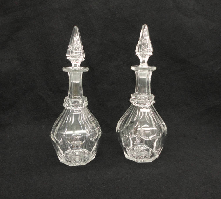 Decanters and stoppers, Cut glass