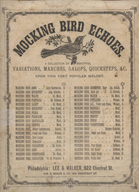 Sheet Music, "Mocking Bird Echoes"