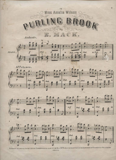 Sheet Music, "Purling Brook"