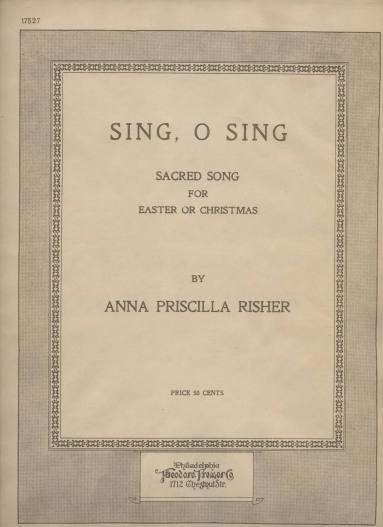 Sheet Music, "Sing O Sing"