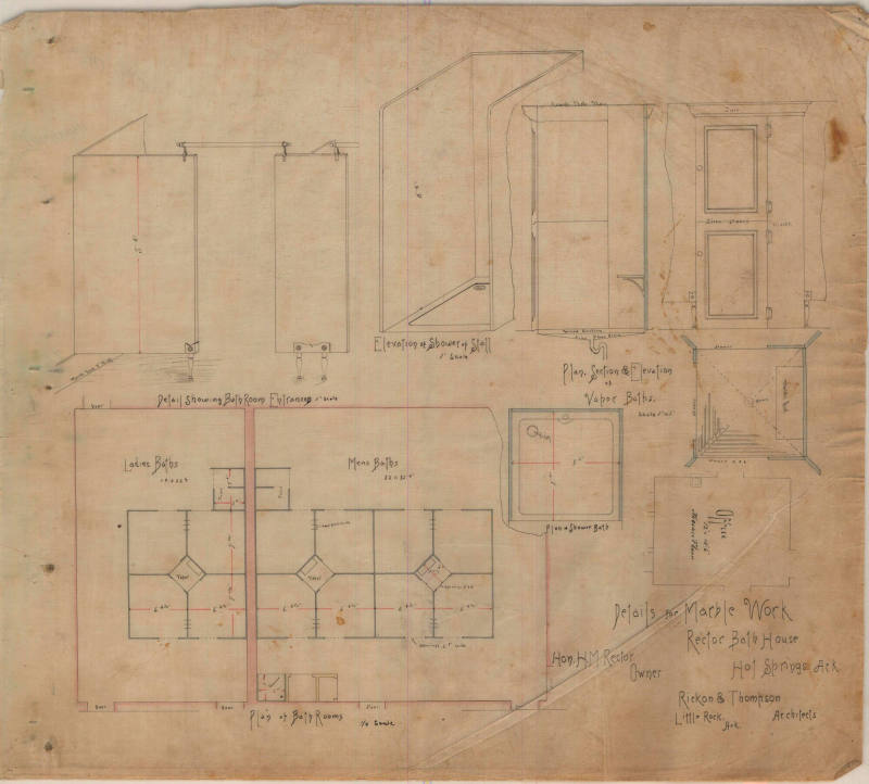 Drawing, Thompson Architectural - Rector Bath House, Hot Springs