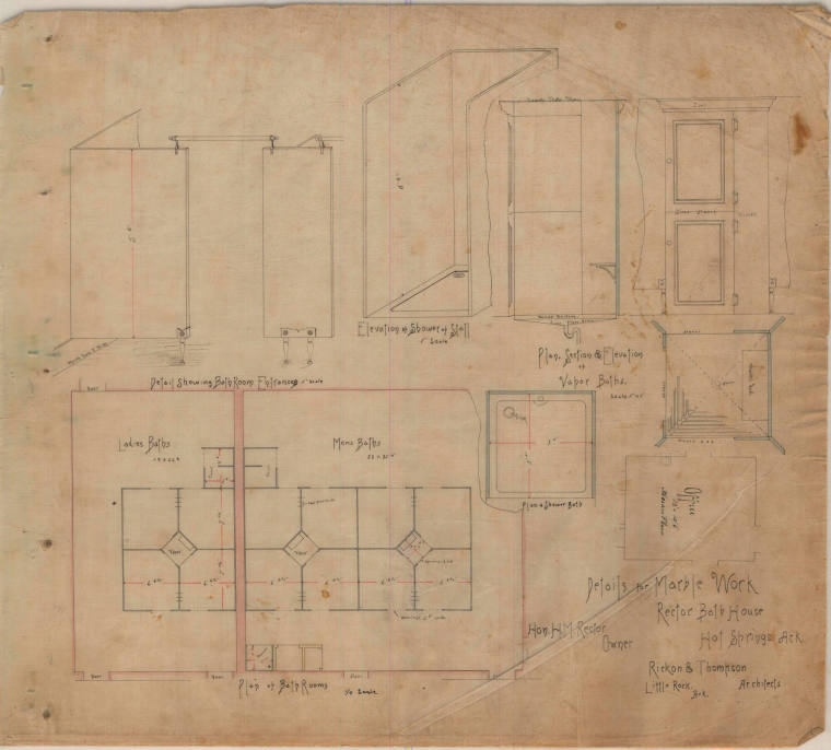 Drawing, Thompson Architectural - Rector Bath House, Hot Springs