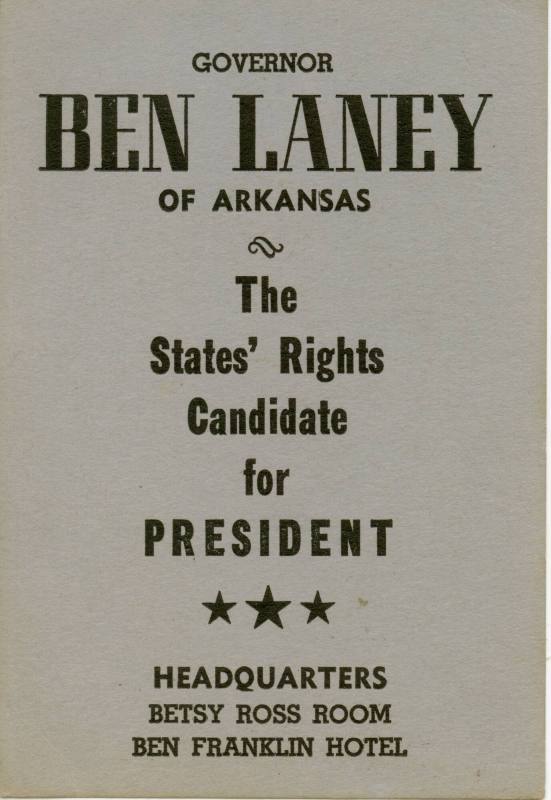 Card, Campaign - Ben Laney Presidential