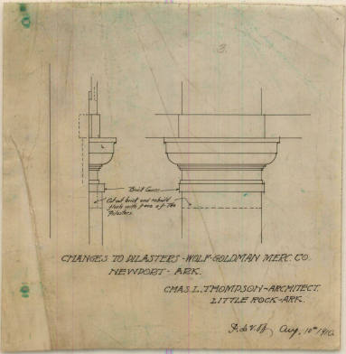Drawing, Thompson Architectural - Wolff-Goldman (store), Newport, Arkansas