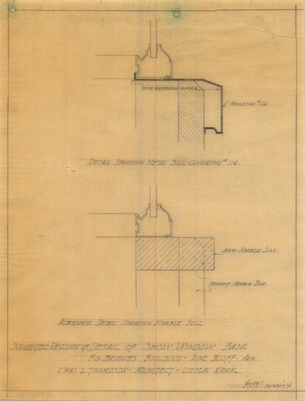 Drawing, Thompson Architectural - F.G. Bridges (store), Pine Bluff, Arkansas