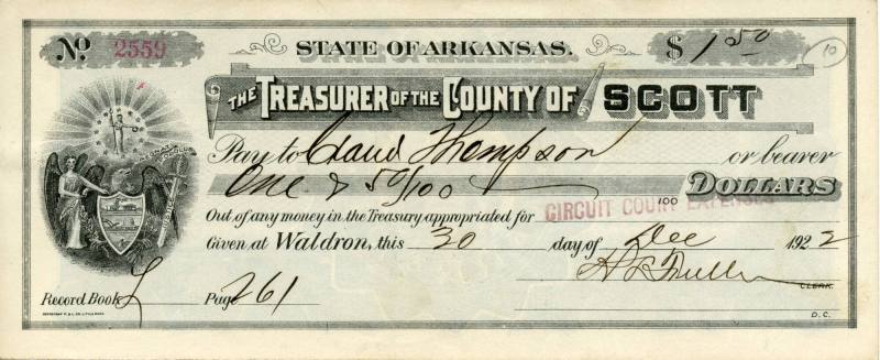 Scrip, Scott County $1.50 Note