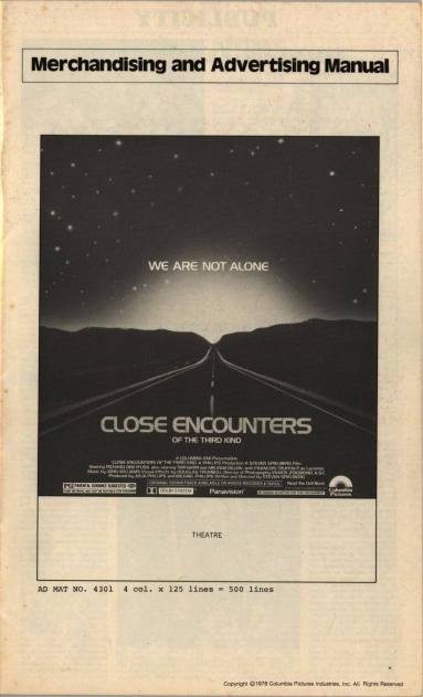Press Book, "Close Encounters of the Third Kind" starring Melinda Dillon