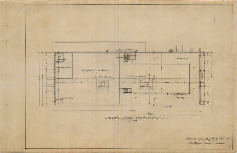 Drawing, Thompson Architectural - Fulk Estate (Arkansas Democrat Building), Little Rock, Arkans ...