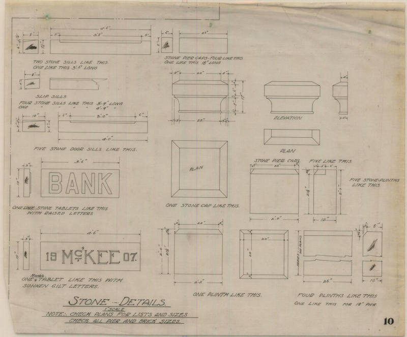 Drawing, Thompson Architectural - Charles McKee Bank & Store, Fordyce