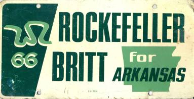 Plate, License - Rockefeller/Britt Campaign