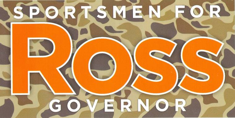 Sticker, Bumper - "Sportsmen for Ross Governor"