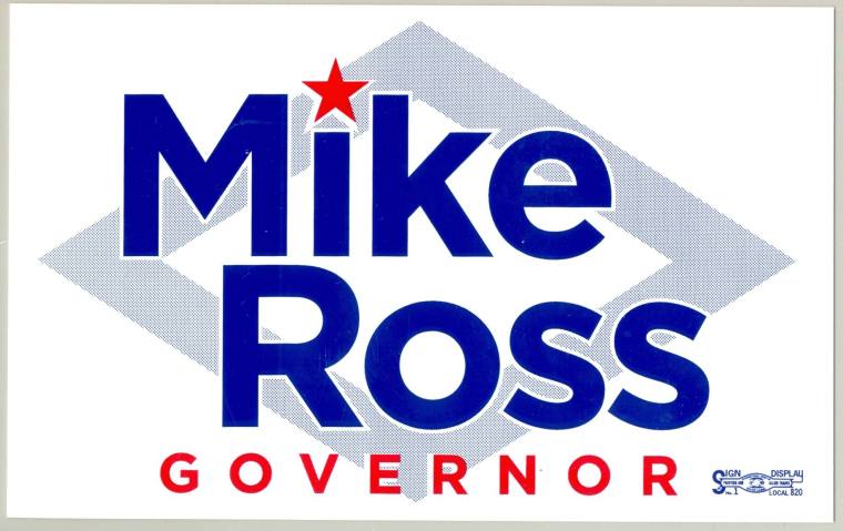 Sticker, Bumper - "Mike Ross Governor"