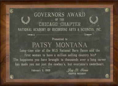 Award, Governor's - Patsy Montana