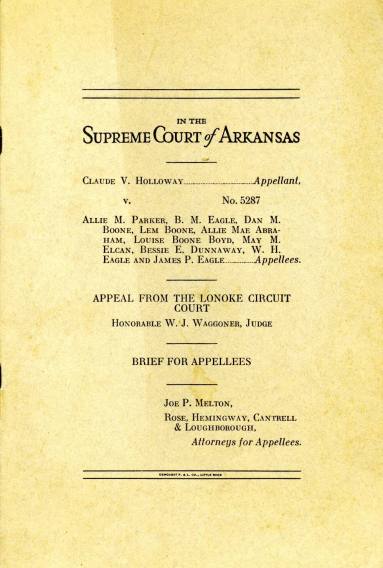 Pamphlet , Supreme Court - Governor James P. Eagle