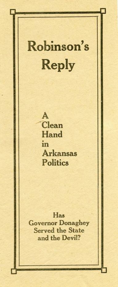 Political Pamphlet with Envelope, Joe T. Robinson