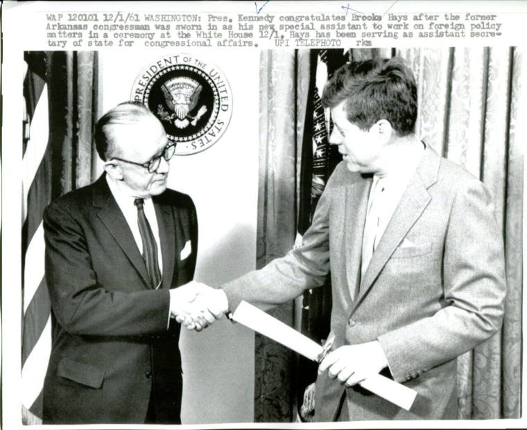 Photograph, John F. Kennedy and Brooks Hays