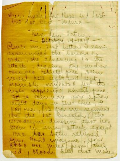 Letter Page 1, World War I - Paul Remmel