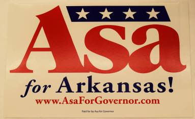 Sign, Yard - Governor  Asa Hutchinson