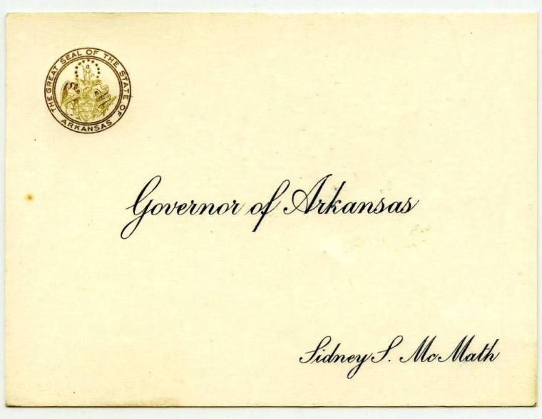 Card, Business - Governor Sid McMath