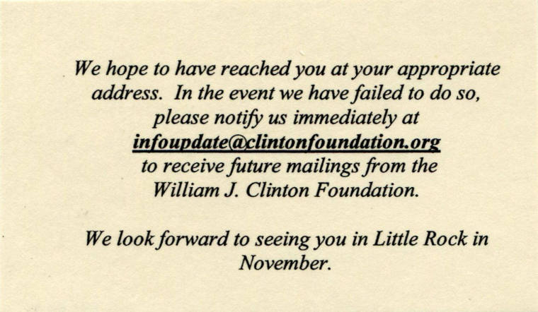 Note, Clarification - Dedication of the William J. Clinton Presidential Library