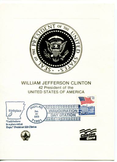 Note, First Day - Bill Clinton