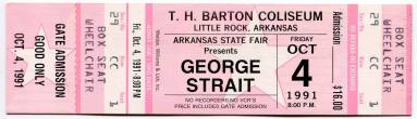 Ticket, George Strait - Arkansas State Fair