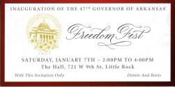 Tickets, Inaugural - Sarah Huckabee Sanders